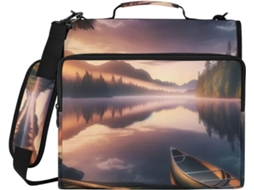 Organizador De Fichário Impermeável Com 3 Argolas E Zíper, Da Canoe Lake, Ideal Escola E Escritório
