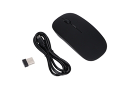 Rato Óptico Sem Fio 2.4ghz Regulação Dpi Switch Silencioso Luzes Coloridas Para Escritório E Jogos Preto