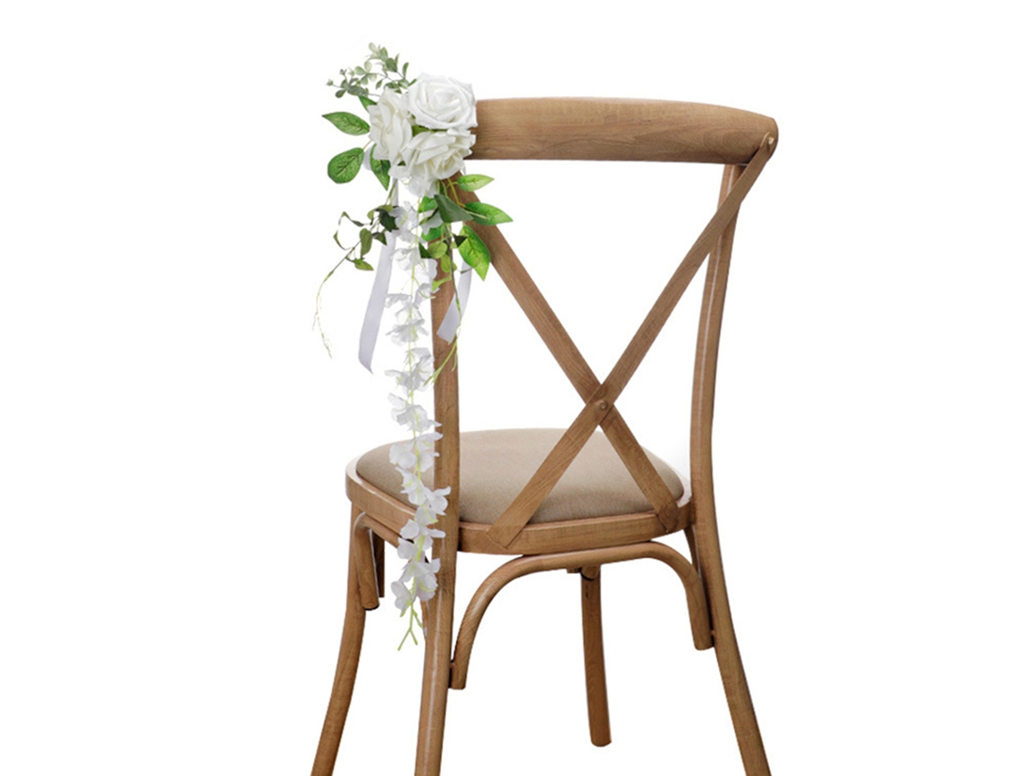 Laxiscreed Cadeiras De Casamento Para Exterior Com Flores Decorativas Elegantes