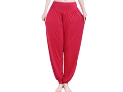 2026 pantalones Harem de Yoga para Mujer Hippie Boho Verano Baggy Joggers Elásticos Moda Deportiva XXL Granate