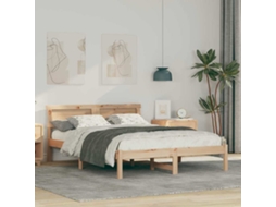 Vidaxl Estrutura Da Cama Com Cabeceira Castanho 120 X 200 Cm