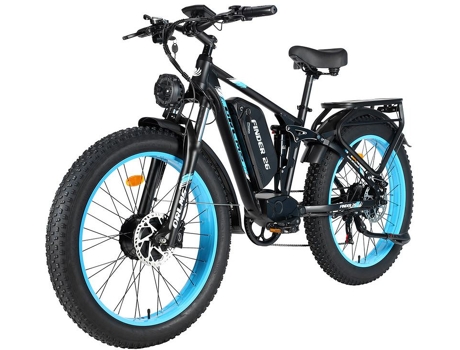 Bicicleta Elétrica Orlms Finder 26 2x1000w 62km/h 110km Alcance Freios A Disco Hidráulicos Suspensão Dianteira Garfo Amortecedor Traseiro Azul
