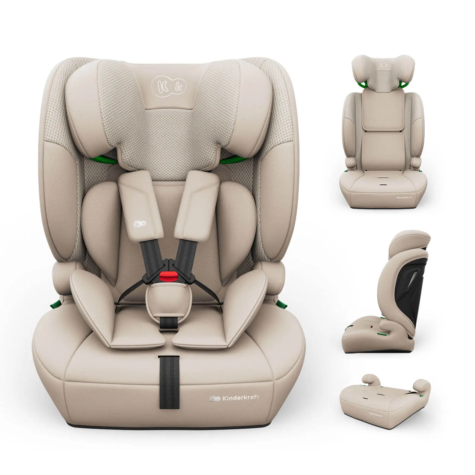 Cadeira Auto Kinderkraft COMFORT UP 2 PLUS i-Size com Assento Elevatório 140–150 cm e AIR FLOW Bege
