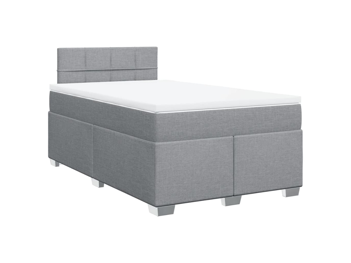 Cama com Molas/colchão 120x200 Cm Tecido Cinza claro MAISON EXCLUSIVE