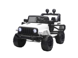 Carro elétrico off-road infantil 100x65x72cm, bateria 12v, controle remoto, branco S/MARCA