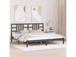 Vidaxl Estrutura De Cama 200x200 Cm Madeira Maciça Cinzento