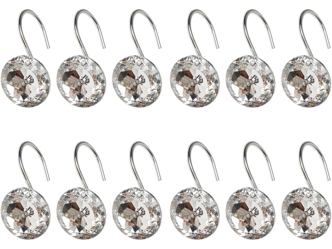 Ganchos E Prendedores De Cortina Metal Acrílico Para Chuveiro, Design