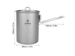 Panelinha de Titânio 900ml Leve para Camping com Tampa