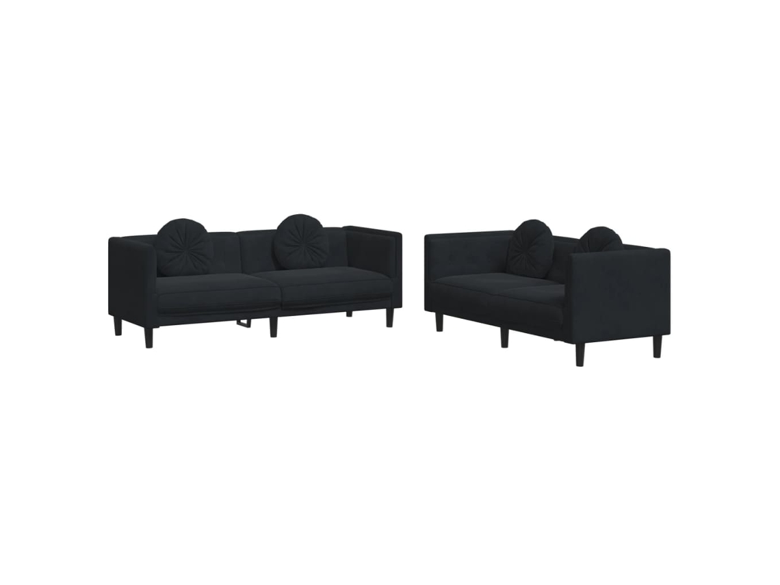 Sofa Set, Sofa Sets Vidaxl Preto Veludo (n/a)