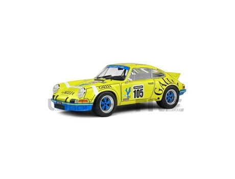 Carro Miniatura Colecionável SOLIDO 1/18 Porsche 911 Rsr Tour de France Automobile 1973 Amarelo / Azul 1801118
