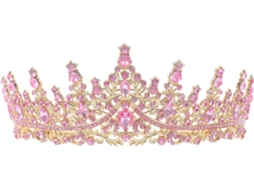 Coroa Rosa Para Mulheres - Tiaras De Princesa De Cristal - Faixa De Cabelo Com Desconto