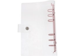 Pasta individual com revestimento de PVC rosa transparente, ideal para planejamento e priorização, perfeita para