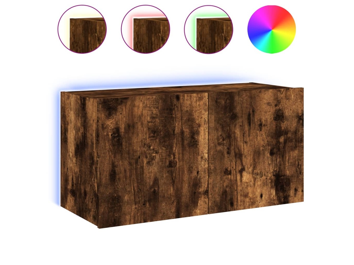 Tv Wall Cabinet, Tv Wall Cabinets Vidaxl Marrom Madeira Processada (80 X 35 X 41 Cm)