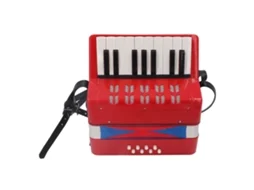 Ats acordeão Piano Nível Iniciante 17 Teclas 8 Baixos Abs com Correia Retrátil Portátil Presente Vermelho