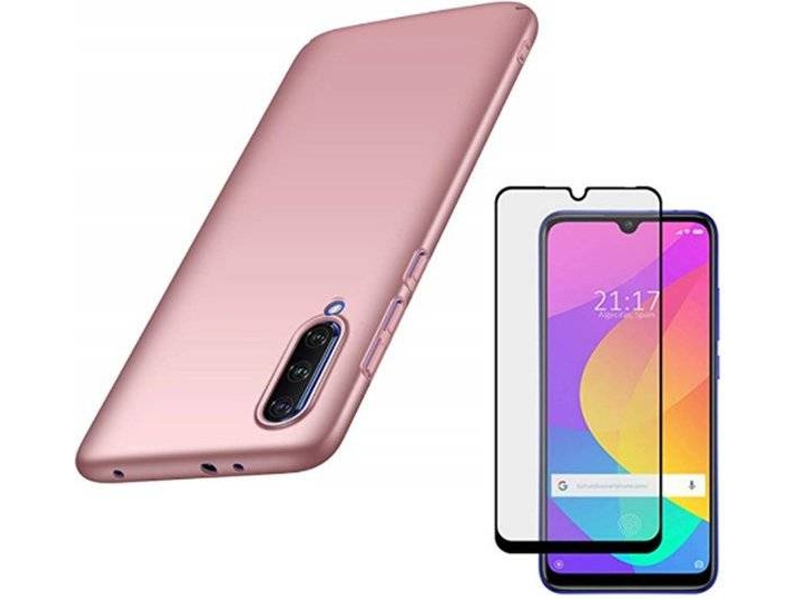 Kit Capa e Película Vidro 5D Full Cover Xiaomi Mi A3 SlimShield Rosa