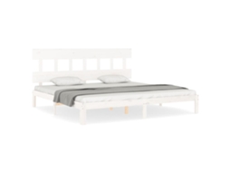Cama Sem Colchão 200x200 cm Madeira de Pinho Maciça Branco MAISON EXCLUSIVE