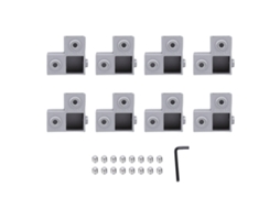 Conector de tubo quadrado de liga de alumínio de 1 via (conexão de 3 vias, conexão de borda em forma de L)
