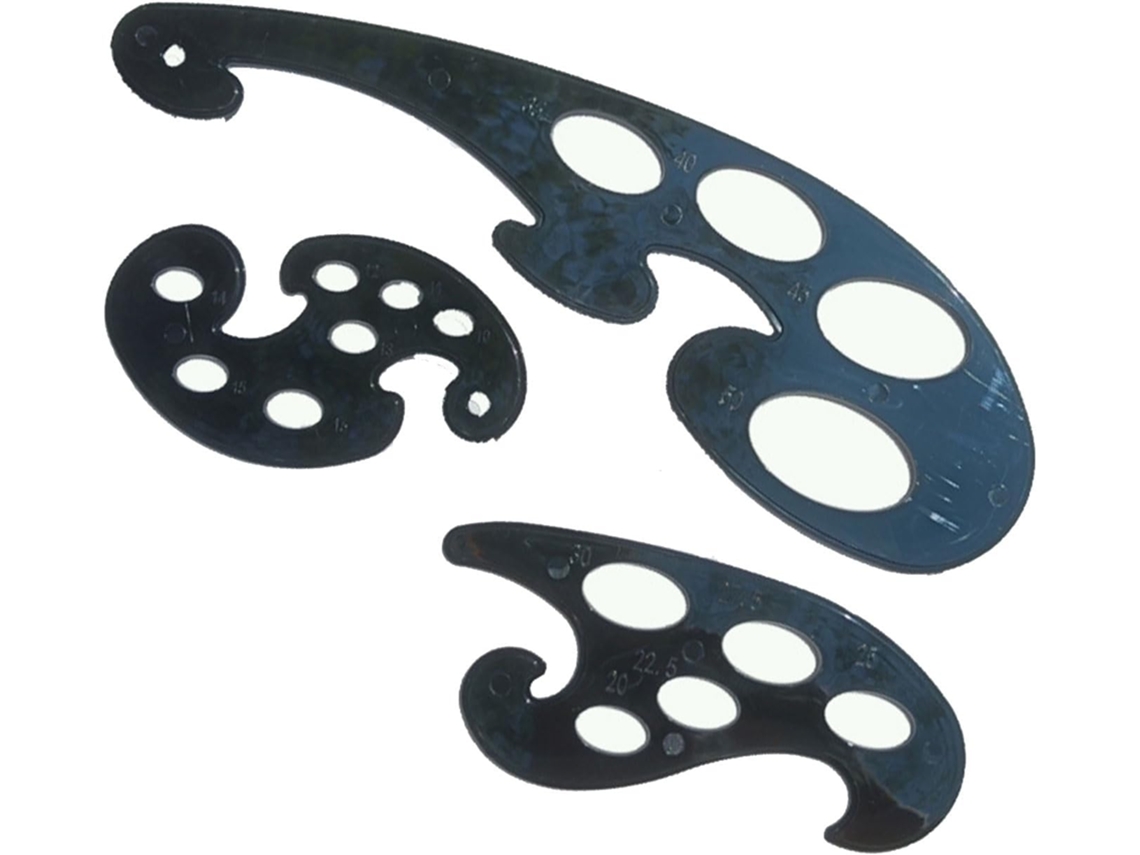 Régua curva compacta, auxiliar de design, régua perfeita para entusiastas de scrapbooking e estudantes.