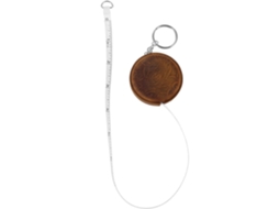 Fita Métrica Redonda Pequena Luxshiny, Em Couro Bovino Marrom, Retrátil Com Design Vintage, 1, 5m, Ideal Para Medições