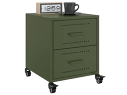 Vidaxl Mesas De Cabeceira 2 Pcs 36x39x43,5 Cm Aço Verde-azeitona