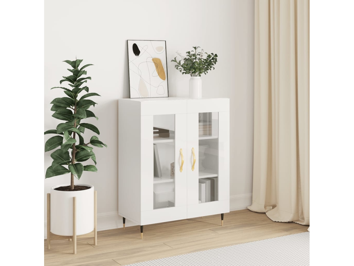 Aparador 69,5x34x90 cm Madera Procesada Blanco Brillo