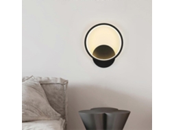 Rebe lâmpada de Parede Led Interior Moderna Redonda 12w 220v, Material de Acrílico e Alumínio Cor Preta