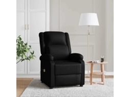 Vidaxl Poltrona De Massagens Couro Artificial Preto