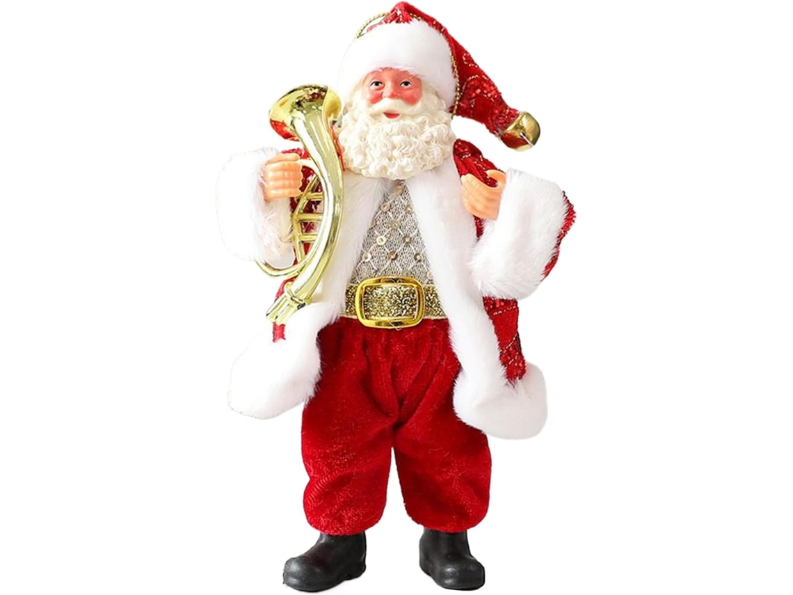 Estatuetas de Papai Noel Estátua Decorativa de Natal, Enfeite Festivo de Natal, com Instrumentos Musicais Escultura CHABERLU