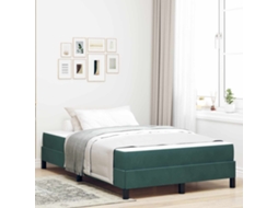 Vidaxl Cama Box Com Colchão Verde Escuro 120 X 190 Cm Tecido