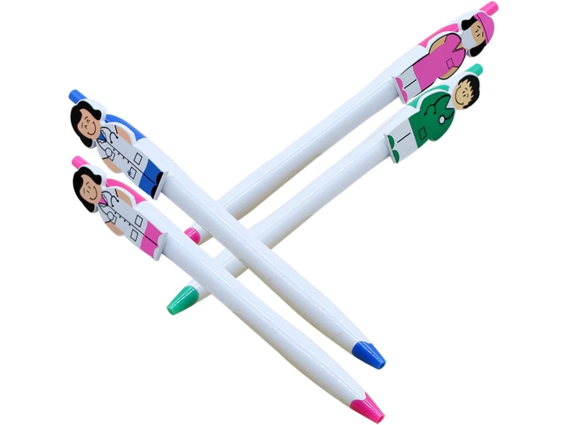 Conjunto De 4 Canetas Esferográficas Homoyoyo Com Tema Enfermagem,