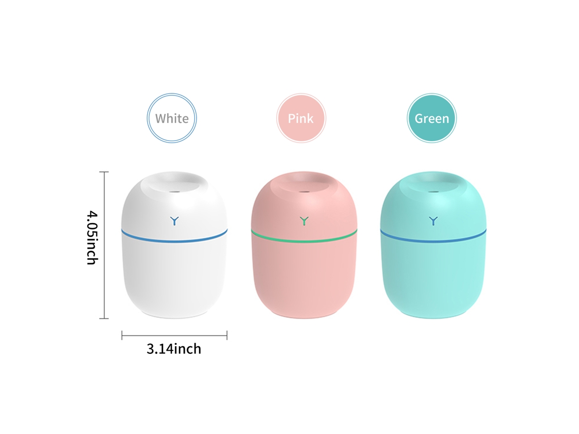 Umidificador usb de 220ml com luz noturna, portátil, silencioso LAXISCREED