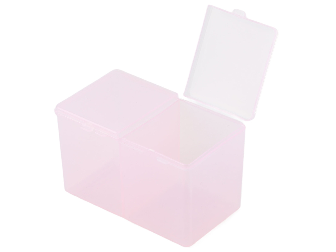 Caja Transparente De Almacenamiento De Toallitas De Algodón Con 2 Compartimentos Para Hogar, Oficina Y Escuela, Color Rosa