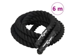 Vidaxl Corda De Batalha Preta 6 M 4,5 Kg Poliéster