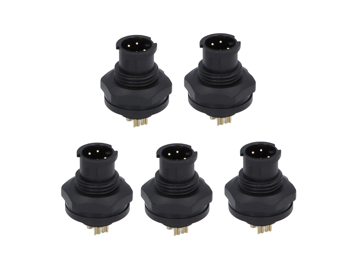 5pcs Conector Industrial À Prova D'água Ip67 4 Pin Plug Socket E7 Buckle Back Mount | S/MARCA