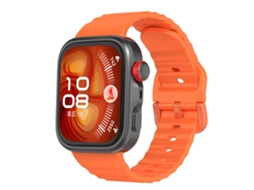 Bracelete para Huawei Watch Fit 4 Pro / Fit 4 / Fit 3 Silicone com Textura Ondulada e Cor Sólida Laranja XIAOMOYU