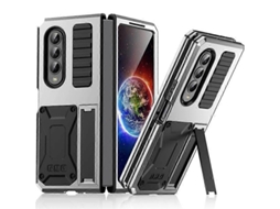 Capa Metálica À Prova De Choque Para Samsung Galaxy Z Fold4 Com Suporte.