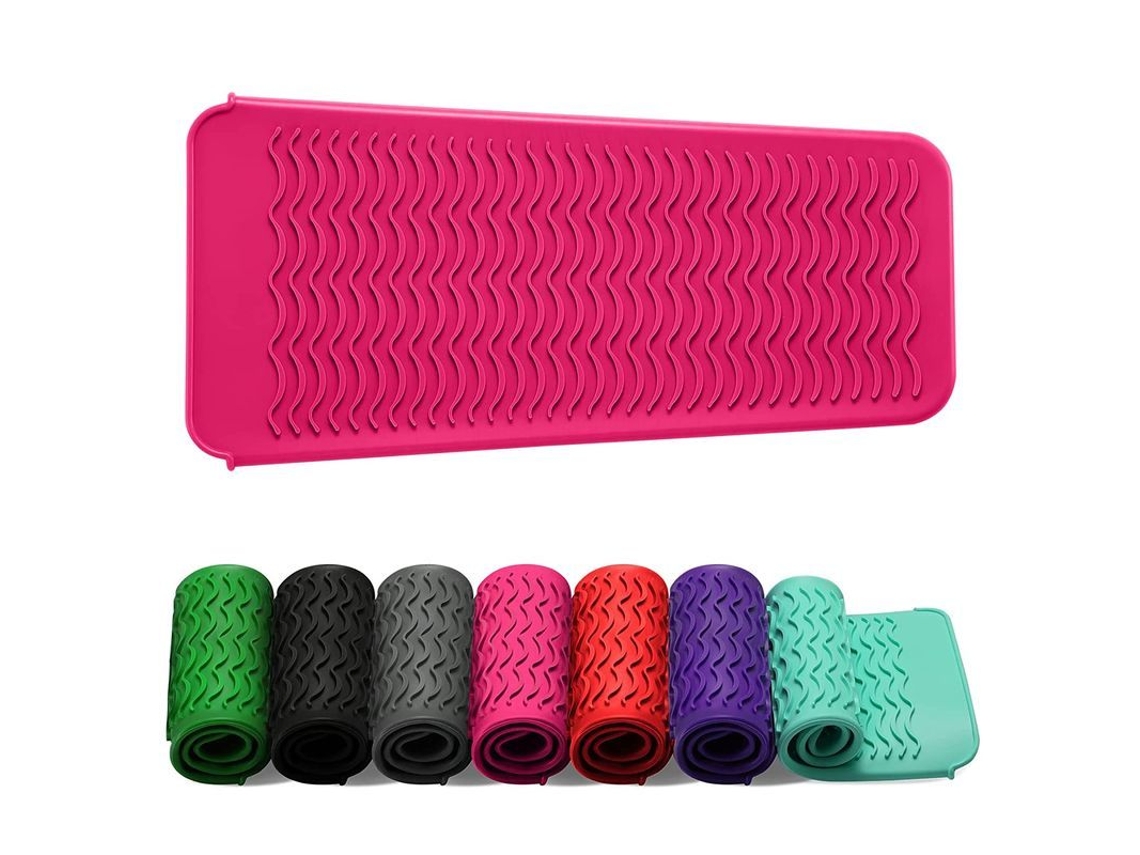 Pochete de Silicone Resistente Ao Calor para Prancha de Cabelo, Chapinha e Ferramentas Quentes (rosa)