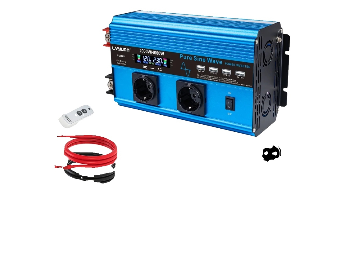 Inversor De Potência, Onda Senoidal Pura, Saída Usb, 12v 4000w Ue