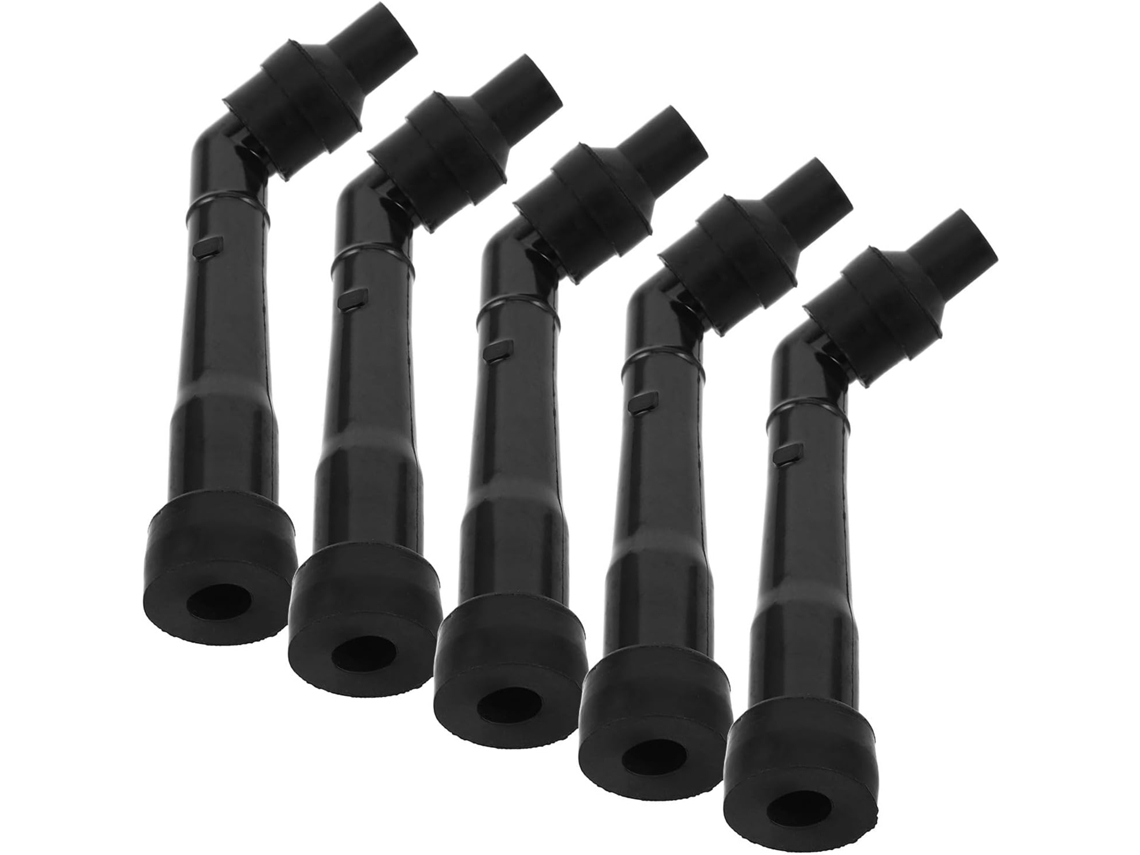 Mipcase Conjunto De 5-tampas Vela Ignição Para Motocicleta, Tampas De Vela Ignição Em Plástico Preto, Resistentes Ao