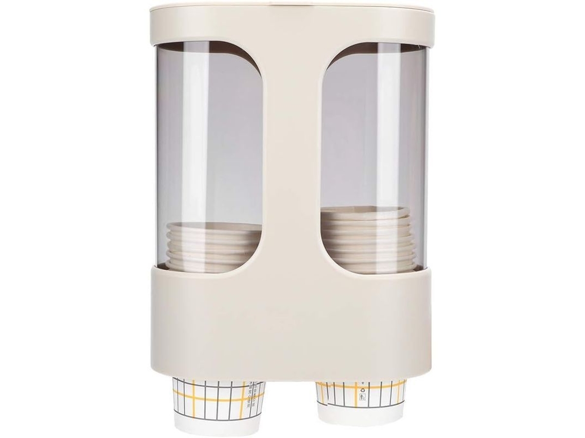 Dispensador De Vasos De Papel Doble, Portavasos De Parede Sem Furo, Resistente À Poeira