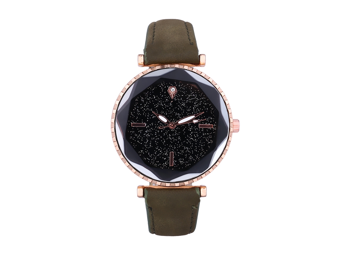 Reloj De Cuarzo Unisex Con Dial Redondo Elegante Casual De Color Verde Ejército
