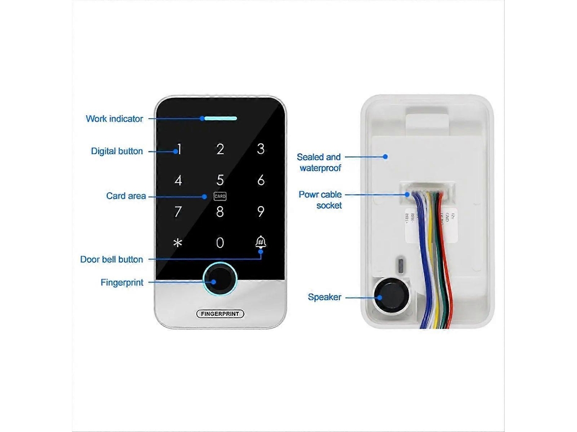 Teclado De Controle De Acesso Inteligente Com Impressão Digital E Rfid, Resistente À Água