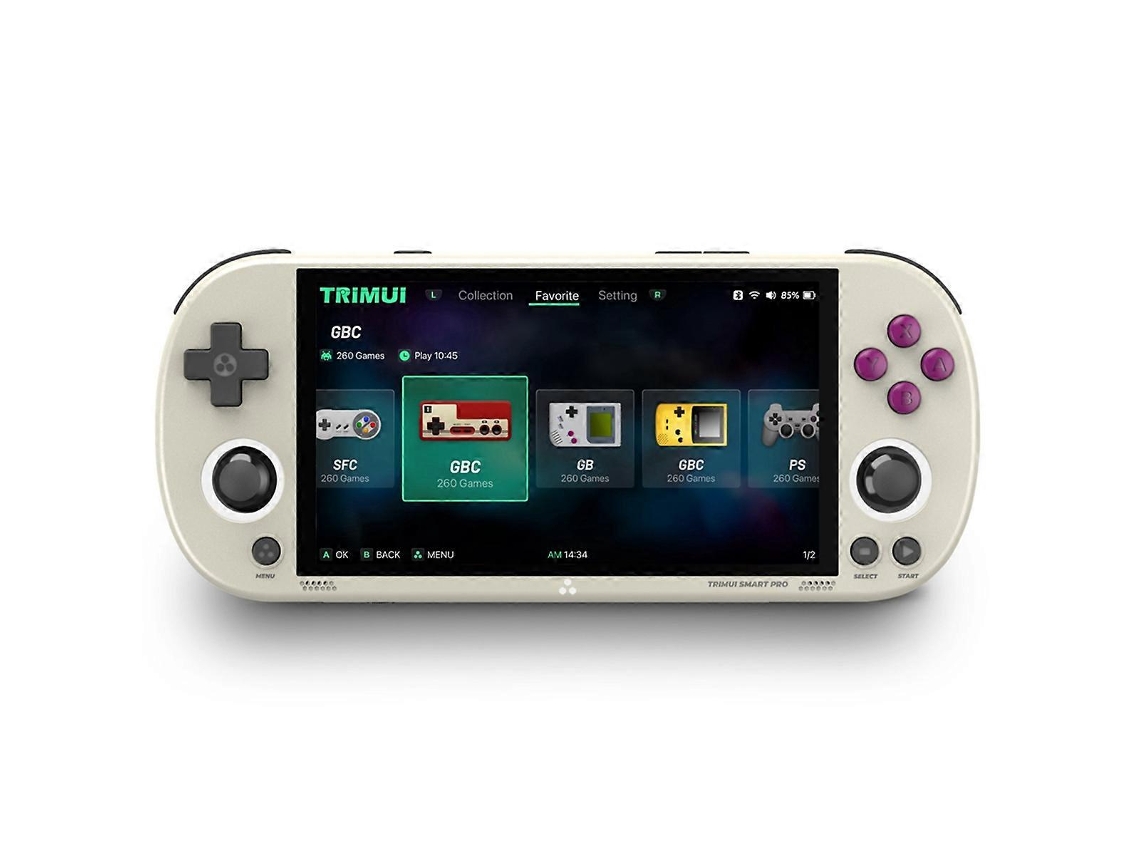 Console De Jogos Portátil Smart Pro De Código Aberto, Estilo Arcade Retrô, Tela Hd Ips De 4,96 Polegadas, Sistema Linux Ly Ebike (cinza)