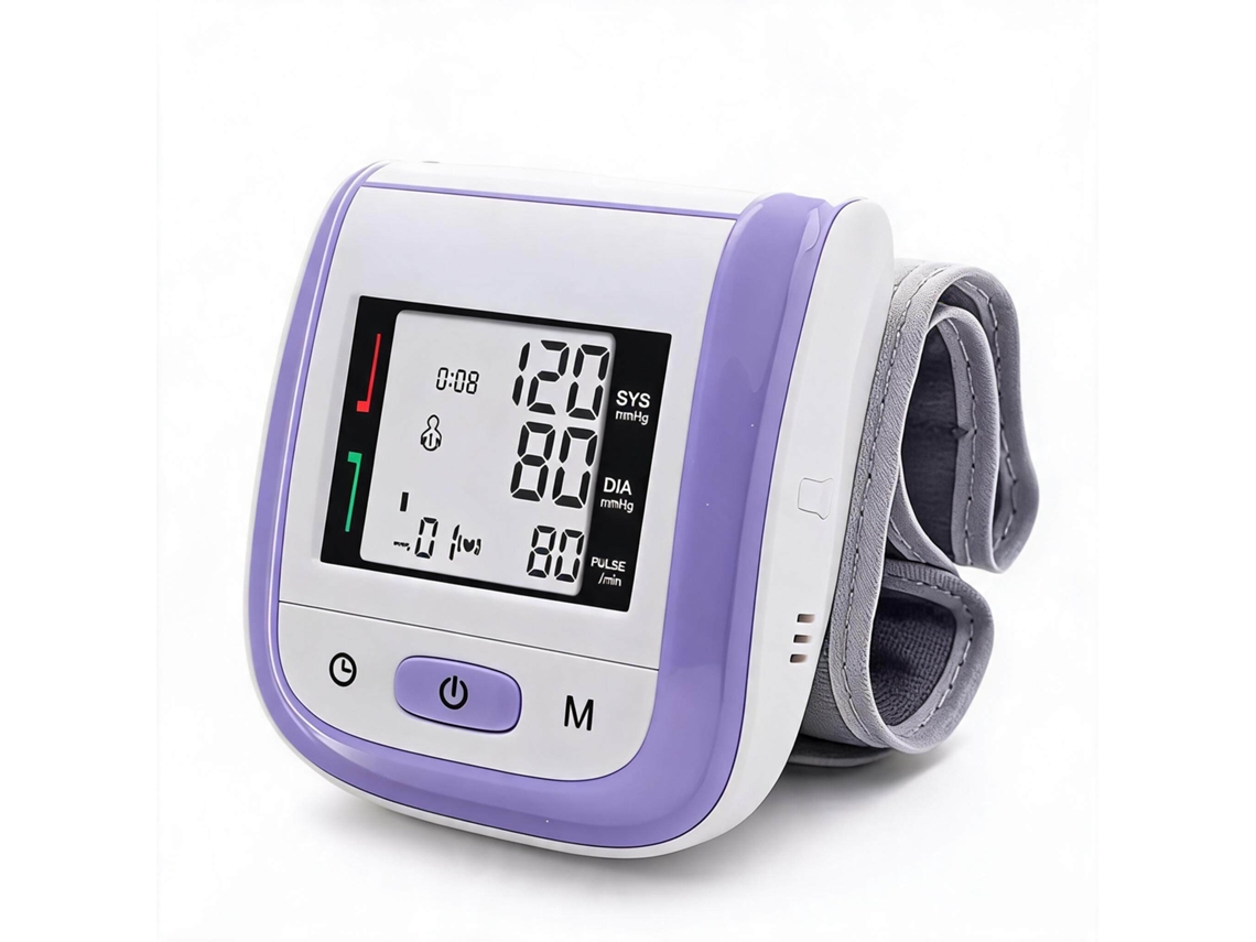Monitor de Pressão Eletrónico de Pulso, Medição com um Botão Roxo CZHHMART