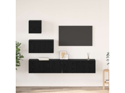 Vidaxl Conjunto de Móvel de Tv 3 Pcs Carvalho Preto Madeira Processada