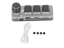 Mini Teclado Mecânico 3 Teclas Programáveis Ââusb Bt Blue Switch Com Led Rgb Aquaforge