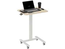 Mesa de pé ajustável, suporte para notebook, 4 rodas, 65x48x108cm, amarelo BTFORUS