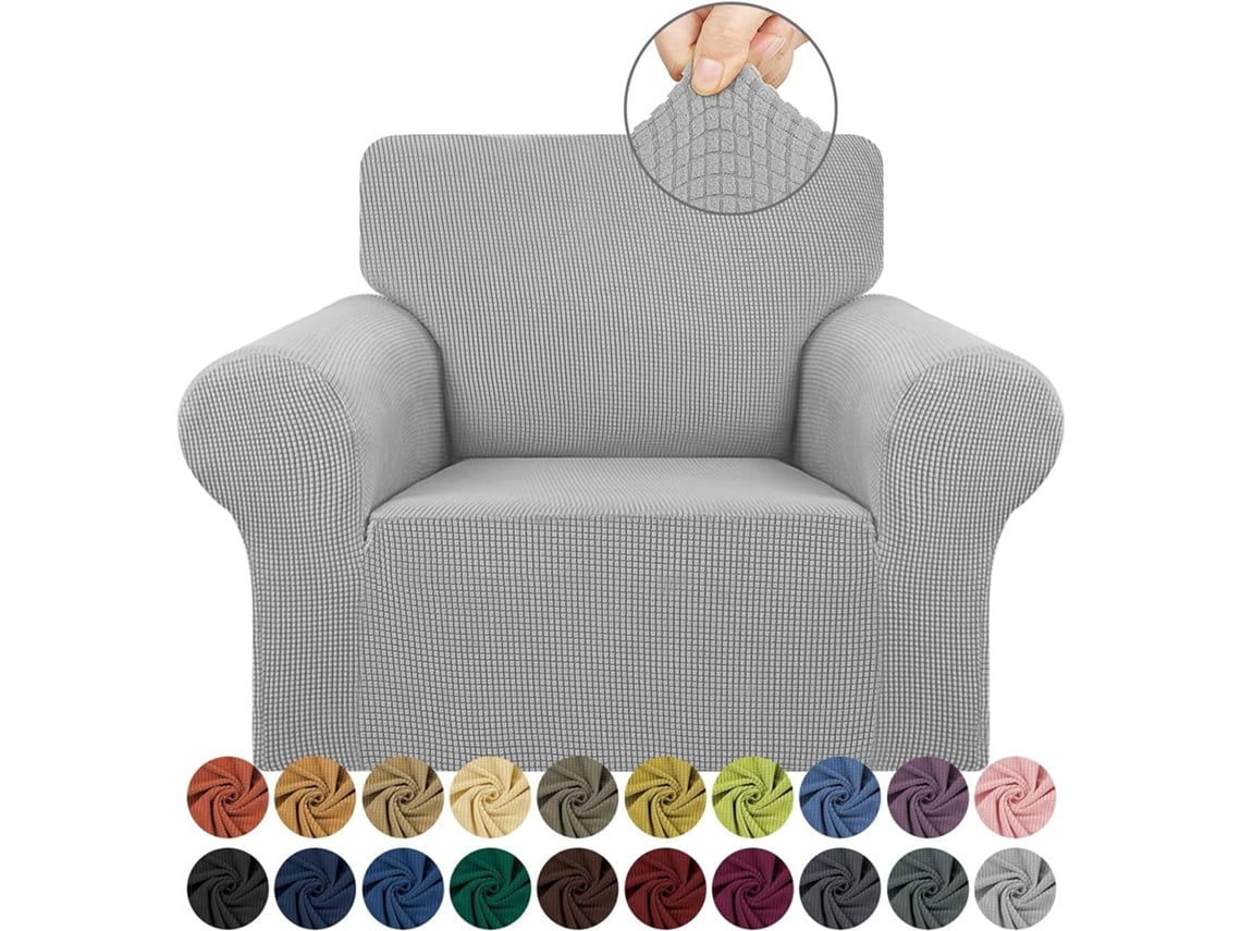 Elysve Capas De Sofá, Elástico Impermeável Para Sofá Individual (cinza Claro)