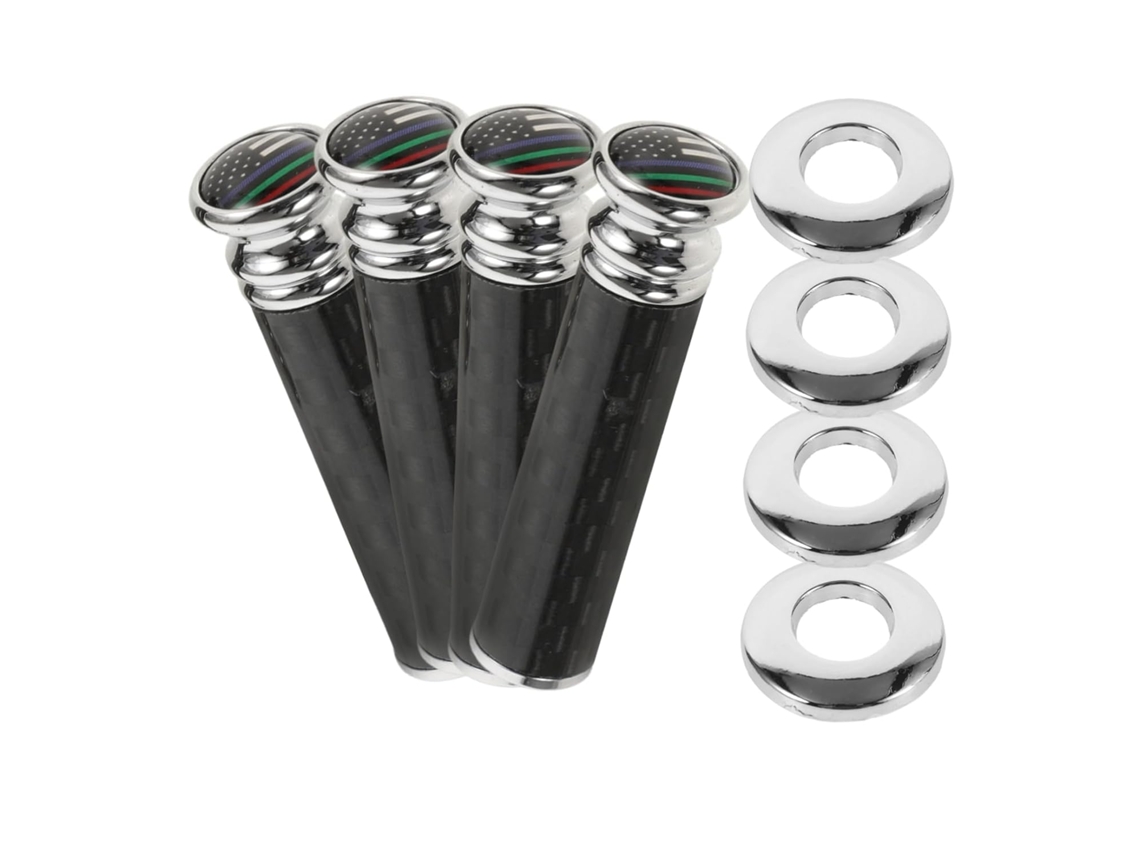 Conjunto Com 4 Maçanetas Universais Para Fechadura De Portas Carro, Em Fibra De Carbono, Fáceis De Instalar, Com Pinos
