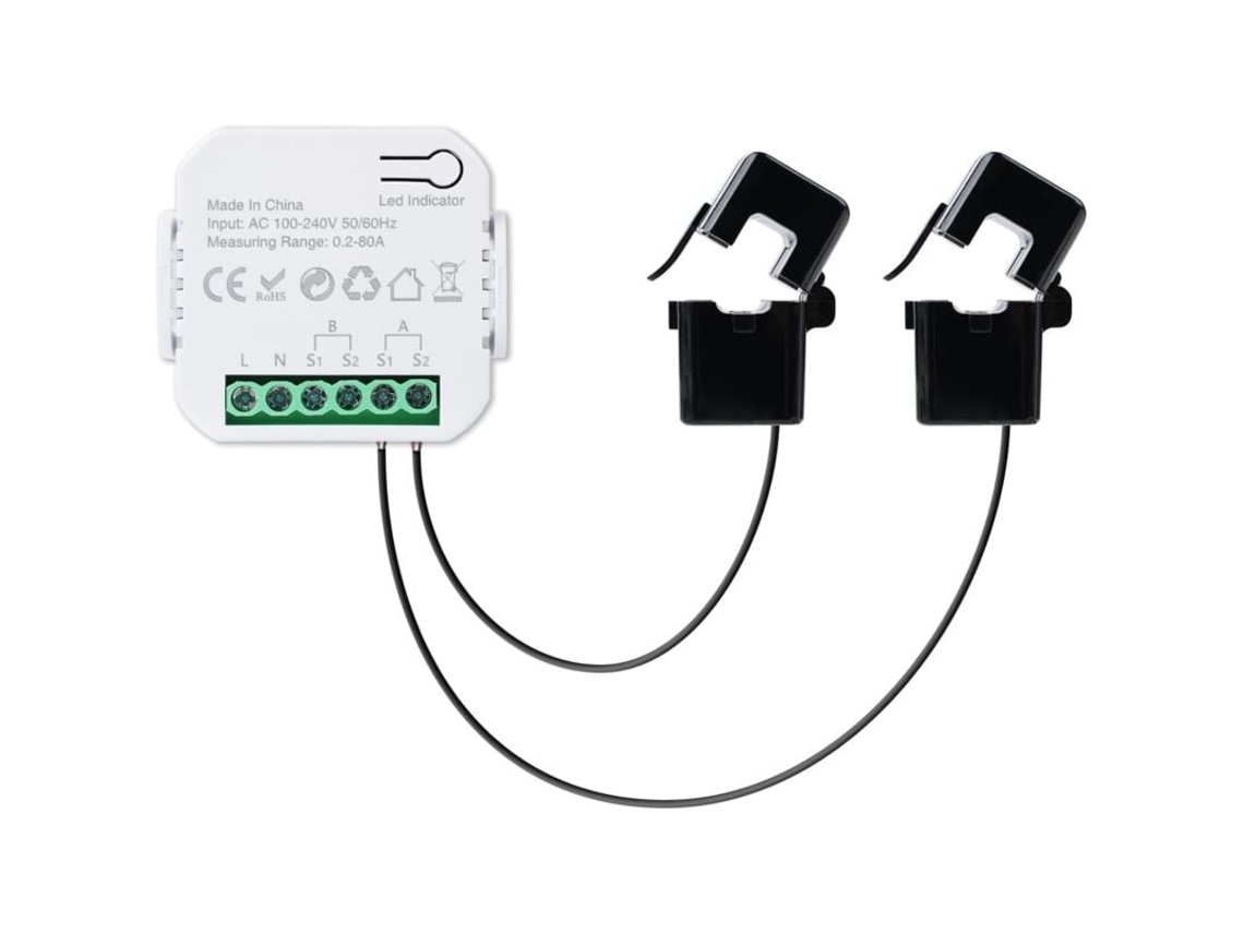 Medidor De Energia Inteligente Wifi, 80a Ca 100 240v Wifi, Medidor De Energia Residencial Compatível Com Tuya Smart Life Slowmoose